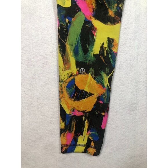 Lululemon Wunder Train High-Rise Tight 25" Undertone Black Multi Neon Women's 6 - Picture 6 of 8